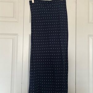 Madewell Dark Blue Midi Skirt with White Dots